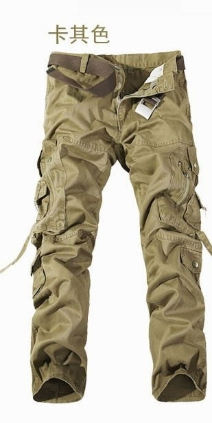 Military Tactical pants men Multi-pocket washed overalls men loose cotton pants male cargo pants for men trousers,size 28-42 - FITzzE