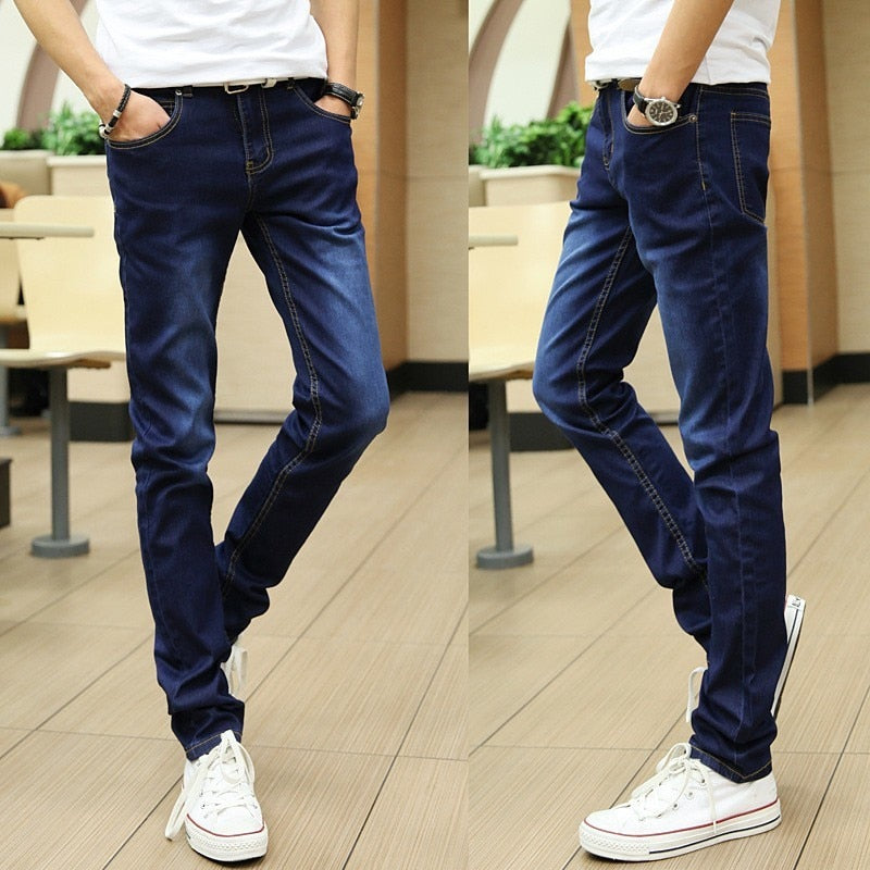 Men's Harem Jeans Fashion Men Washed Feet Shinny Denim Pants Hip Hop Sportswear Elastic Waist Pants - FITzzE