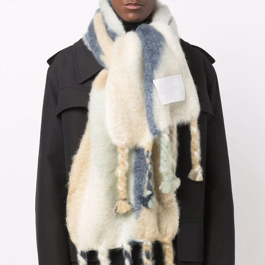 Scarf Women Men Winter Blanket Shawl Wraps Warm Mohair Scarves Geometry Print Cashmere - FITzzE
