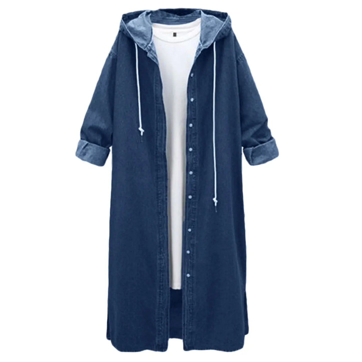 Hooded Outwear Denim Coat For Women Winter Clothes Women Long Overcoat Jacket Coat Jean Sleeve Women's Blouse Veste Femme eprolo
