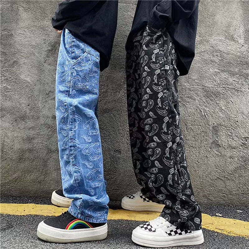 Jeans men's trendy straight leg loose Japanese pants trend Korean wide leg - FITzzE rghbeu-b4.myshopify.com Jeans men's trendy straight leg loose Japanese pants trend Korean wide leg