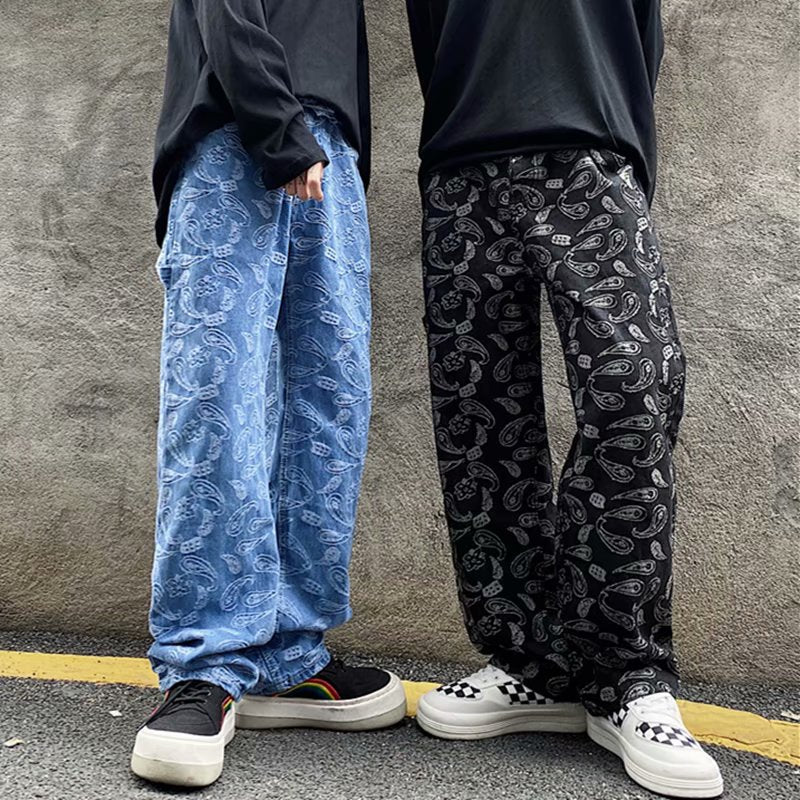 Jeans men's trendy straight leg loose Japanese pants trend Korean wide leg - FITzzE rghbeu-b4.myshopify.com Jeans men's trendy straight leg loose Japanese pants trend Korean wide leg