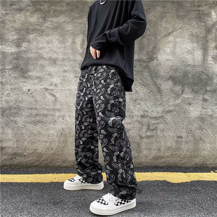Jeans men's trendy straight leg loose Japanese pants trend Korean wide leg - FITzzE rghbeu-b4.myshopify.com Jeans men's trendy straight leg loose Japanese pants trend Korean wide leg