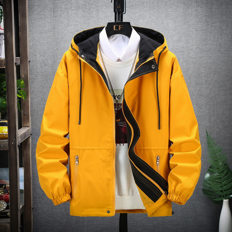 Men's casual jacket fashion trend hooded jacket Japanese workwear men's jacket - FITzzE rghbeu-b4.myshopify.com Men's casual jacket fashion trend hooded jacket Japanese workwear men's jacket