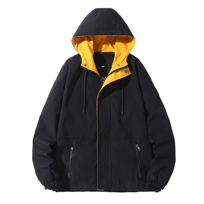Men's casual jacket fashion trend hooded jacket Japanese workwear men's jacket - FITzzE rghbeu-b4.myshopify.com Men's casual jacket fashion trend hooded jacket Japanese workwear men's jacket