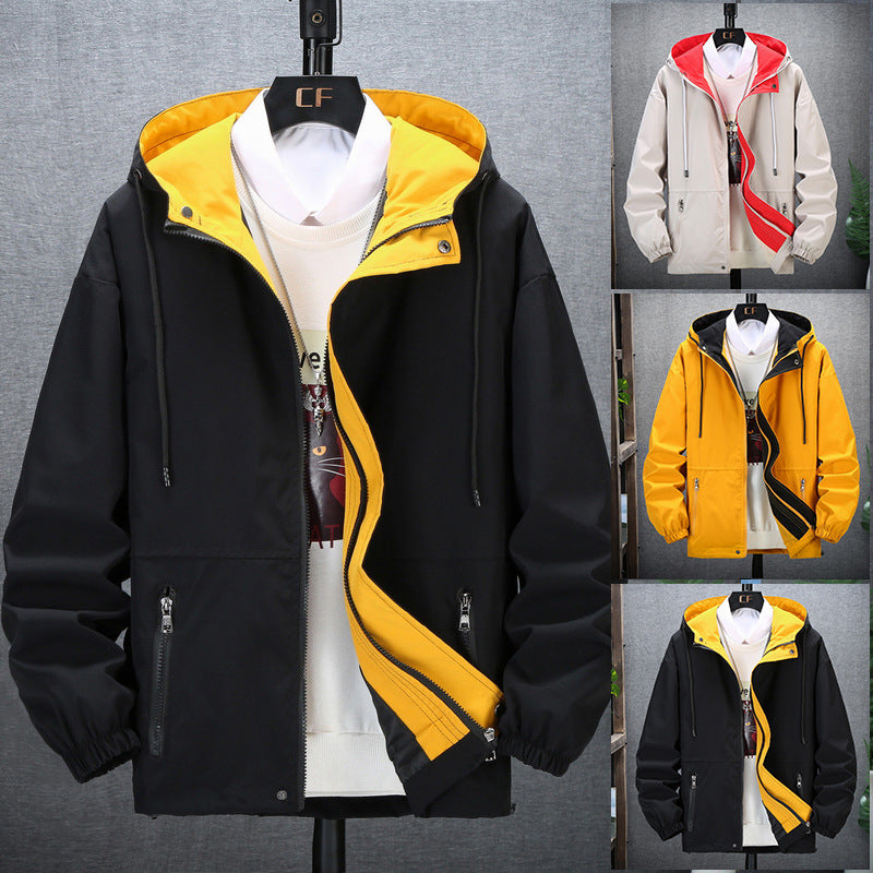 Men's casual jacket fashion trend hooded jacket Japanese workwear men's jacket - FITzzE rghbeu-b4.myshopify.com Men's casual jacket fashion trend hooded jacket Japanese workwear men's jacket