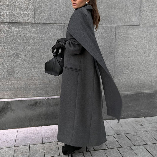 Scarf colla coat cloak long vintage coat gray fashion jacket - FITzzE rghbeu-b4.myshopify.com Scarf colla coat cloak long vintage coat gray fashion jacket