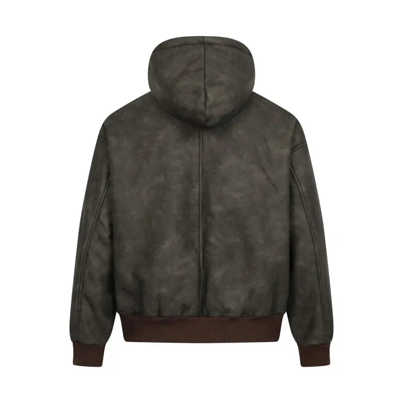 Street Style Thickened Suede Retro Hooded Cotton Coat Faux Unisex Couple Cotton Jacket eprolo