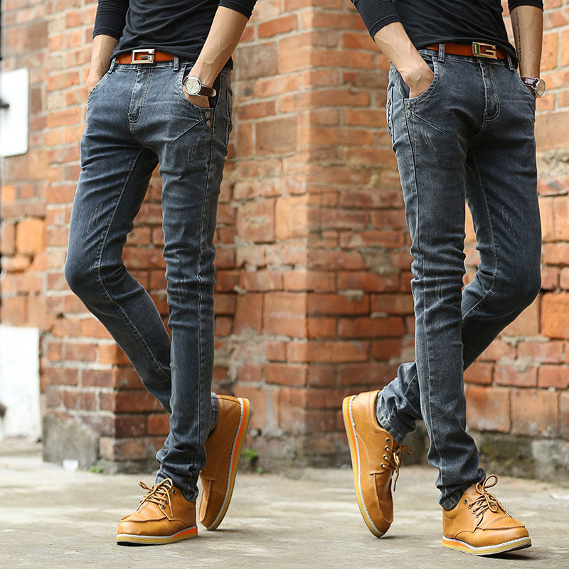 Vintage Men Slim Fit Jeans High Quality Trousers Designer Business - FITzzE rghbeu-b4.myshopify.com Vintage Men Slim Fit Jeans High Quality Trousers Designer Business