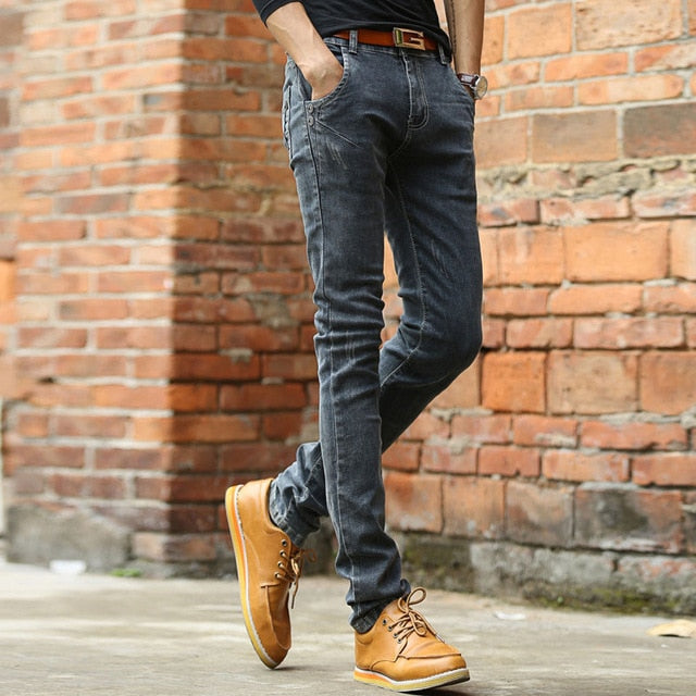 Vintage Men Slim Fit Jeans High Quality Trousers Designer Business - FITzzE rghbeu-b4.myshopify.com Vintage Men Slim Fit Jeans High Quality Trousers Designer Business