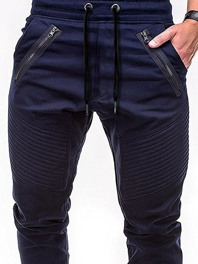 Zippers Embellished Drawstring Jogger Pants - FITzzE rghbeu-b4.myshopify.com Zippers Embellished Drawstring Jogger Pants
