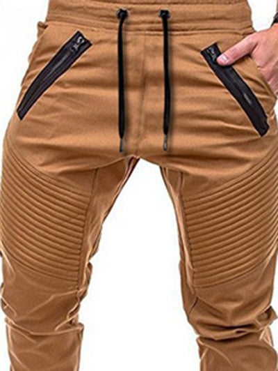 Zippers Embellished Drawstring Jogger Pants - FITzzE rghbeu-b4.myshopify.com Zippers Embellished Drawstring Jogger Pants
