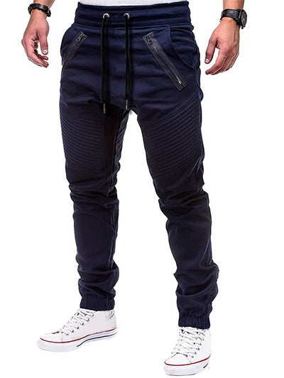 Zippers Embellished Drawstring Jogger Pants - FITzzE rghbeu-b4.myshopify.com Zippers Embellished Drawstring Jogger Pants