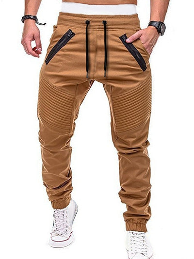 Zippers Embellished Drawstring Jogger Pants - FITzzE rghbeu-b4.myshopify.com Zippers Embellished Drawstring Jogger Pants