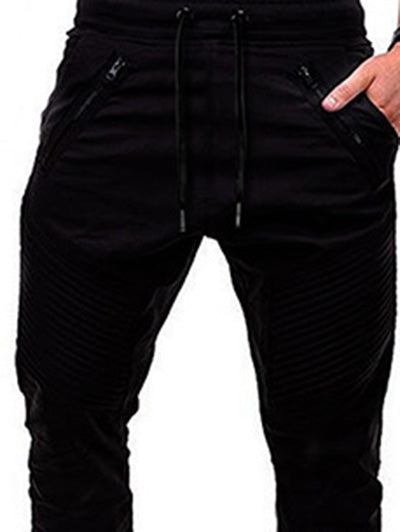 Zippers Embellished Drawstring Jogger Pants - FITzzE rghbeu-b4.myshopify.com Zippers Embellished Drawstring Jogger Pants