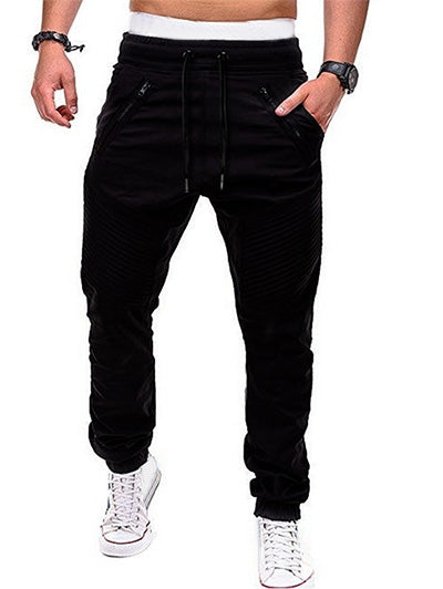 Zippers Embellished Drawstring Jogger Pants - FITzzE rghbeu-b4.myshopify.com Zippers Embellished Drawstring Jogger Pants