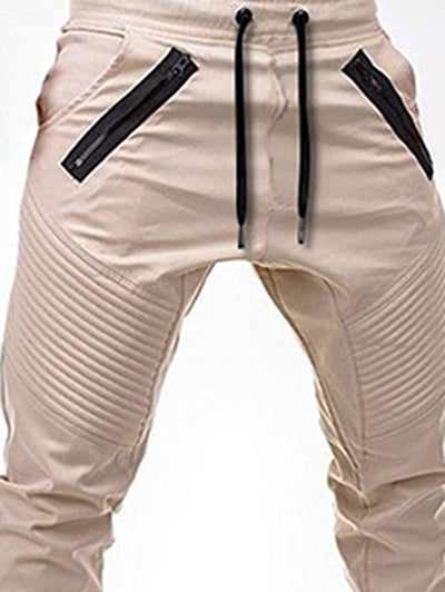 Zippers Embellished Drawstring Jogger Pants - FITzzE rghbeu-b4.myshopify.com Zippers Embellished Drawstring Jogger Pants