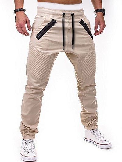 Zippers Embellished Drawstring Jogger Pants - FITzzE rghbeu-b4.myshopify.com Zippers Embellished Drawstring Jogger Pants